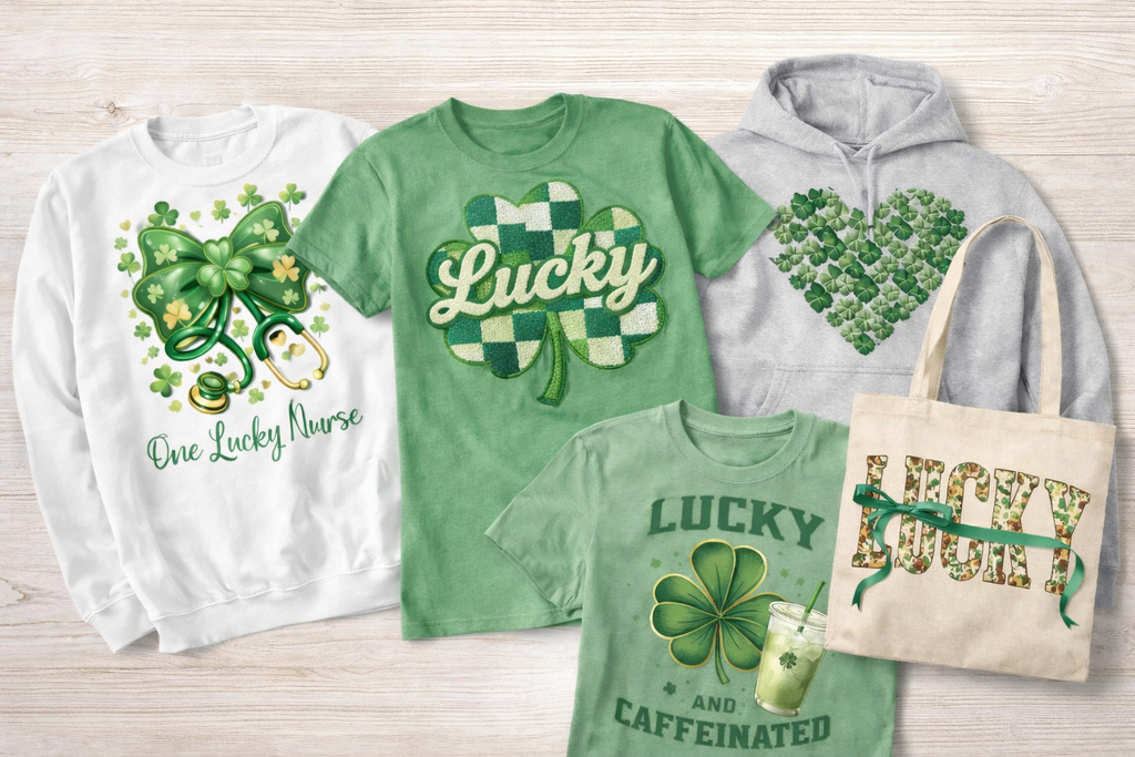 🍀 St. Patrick’s Day DTF Transfer Bundle #2 – Set of 5 (10” Insta-Peel)