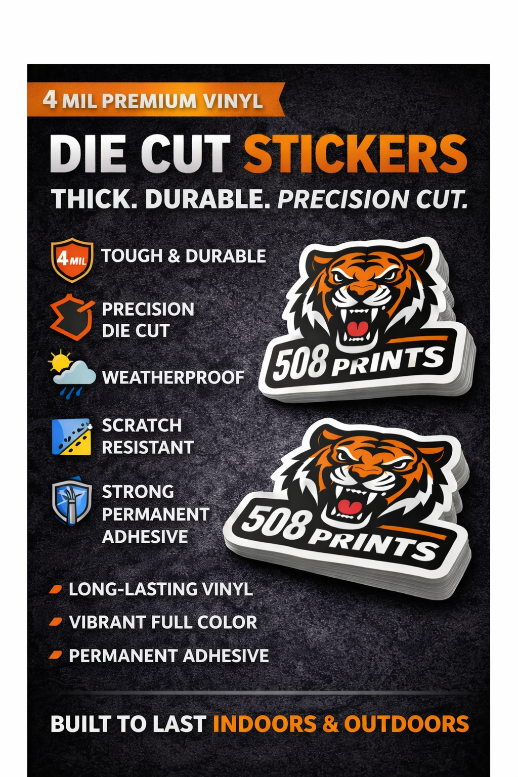 Die Cut 4mil Standard Stickers