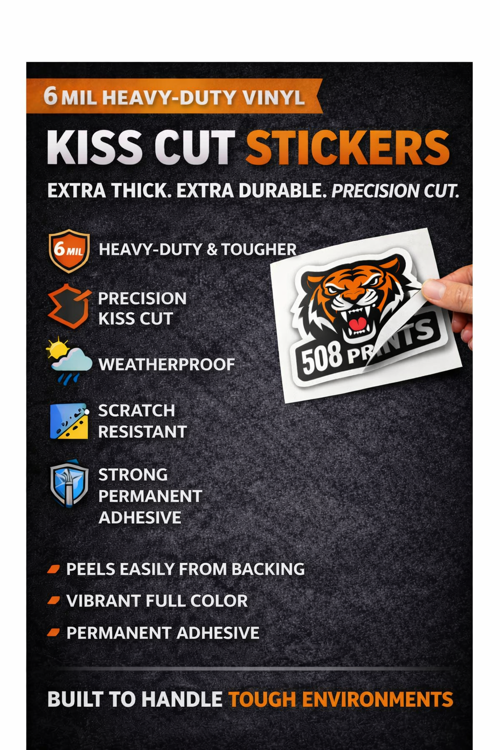 Kiss Cut 6mil Premium Stickers
