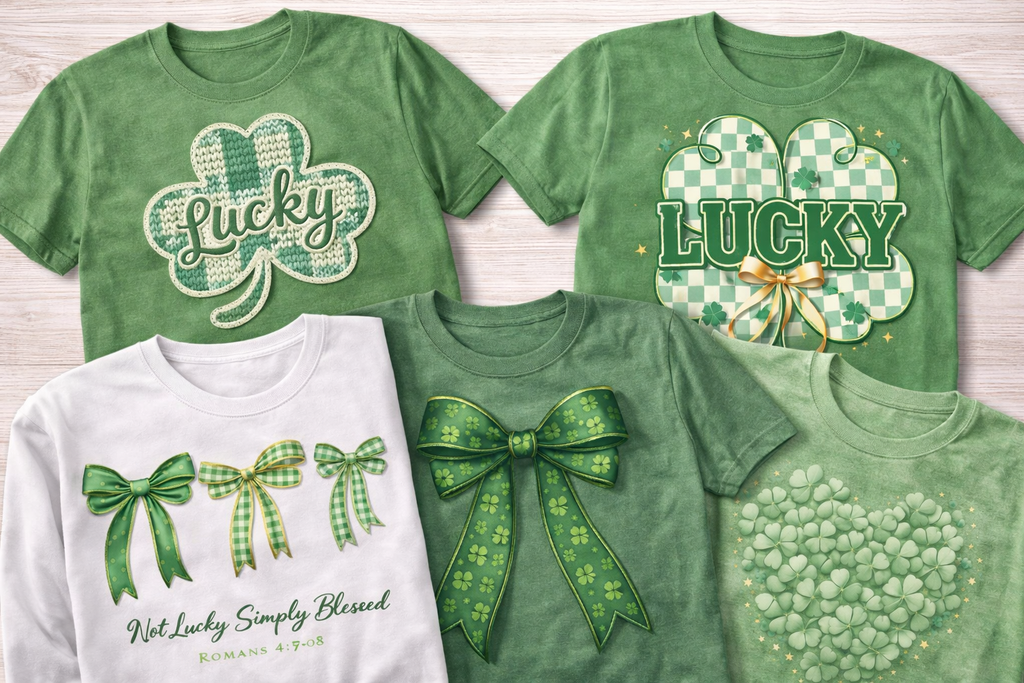 🍀 St. Patrick’s Day DTF Transfer Bundle #4 – Set of 5 (10” Insta-Peel)